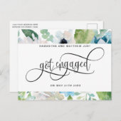 花のグリーン, プロポーズしました, 結婚します 案内ポストカード (正面/裏面)