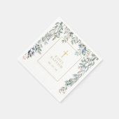 花のグリーン 洗礼 名付けの儀 スタンダードカクテルナプキン (角)