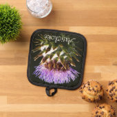 花のグローブアーティチョーク植物学 鍋敷き (トップダウン)