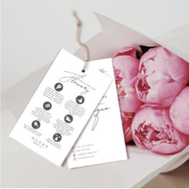 花のケア用ハンギングタグ フローリスト カード ロゴ付き