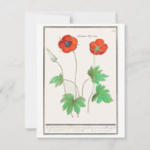 花のケシのビンテージ フラワーズ ブーケ ノートカード (正面)