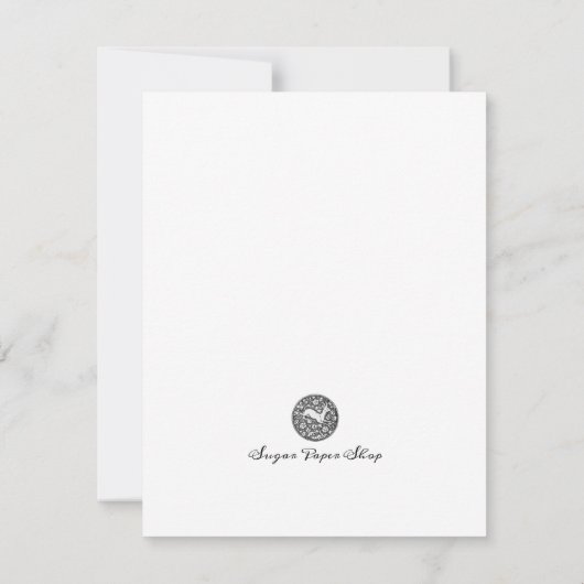 花のケシのビンテージ フラワーズ ブーケ ノートカード (裏面)