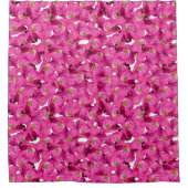 花のケシのピンクパターン シャワーカーテン (正面)