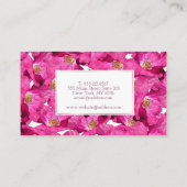 花のケシのピンクパターン。 テキスト 名刺 (裏面)