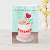 花のケーキ バレンタインカード カード (黄色い花)