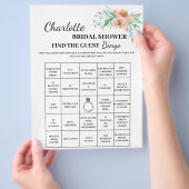 花のゲスト発見! ブライダルシャワー ビンゴ チラシ (手)