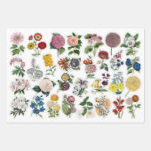 花のコラージシートx 3 ラッピングペーパーシート (正面3)