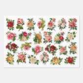 花のコラージシートx 3 ラッピングペーパーシート (正面2)