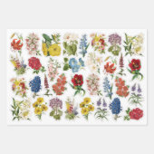 花のコラージシートx 3 ラッピングペーパーシート (正面)