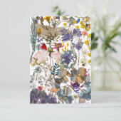 花のコラージュサンキューカード（白） サンキューカード (スタンド正面)