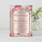 花のコンフェッティ ローズゴールド、バーガンディ  キンセアニエラ 招待状 (スタンド正面)