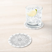 花のコースターに色を付ける ラウンドペーパーコースター (インサイチュ)