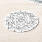 花のコースターに色を付ける ラウンドペーパーコースター (アングル)