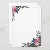 花のコーナーテンプレート 招待状 (正面/裏面)