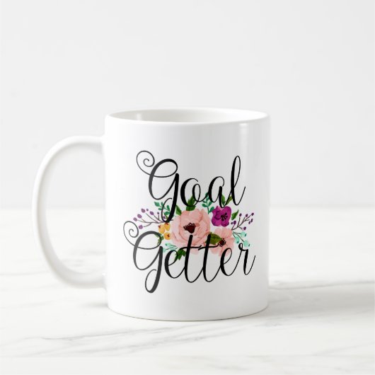 花のゴールのゲッターのマグ コーヒーマグカップ (左)