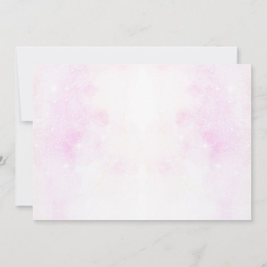 花のゴールドとピンクのプリンセスドレス セーブザデート (裏面)