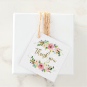 花のゴールドとピンクのラベル、ボヘミア、ラスティック フェイバータグ (インサイチュ)