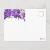 花のゴールドコンフェッティ パープル サンクス ポストカード (裏面)