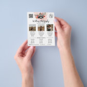 花のゴールドピンク 写真撮影 ロゴ QRコード チラシ (手)