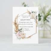 花のゴールドフレームの披露宴 招待状 (スタンド正面)