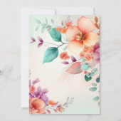 花のゴールド蝶のキンセアニエラ 招待状 (裏面)