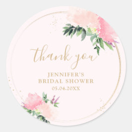 花のゴールド ブライダルシャワー ラウンドシール