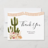 花のサボテン タコについてラブ サンクスカード サンキューカード (正面)