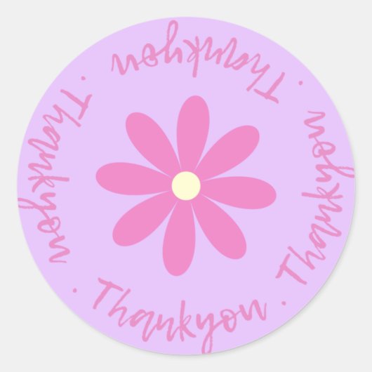 花のサンキューシール付き ラウンドシール (正面)