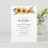 花のサンフラワーグリーンウェディングスクリプト ブライダルシャワー 招待状 (スタンド正面)