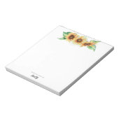 花のサンフラワーグリーン シンプル ボタニカル ノートパッド (回転)