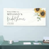 花のサンフラワー ユーカリの葉 ブライダルシャワー 横断幕 (トレードショー)