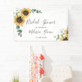 花のサンフラワー ユーカリ グリーンのブライダルシャワー 横断幕 (インサイチュ)