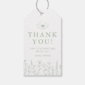 花のサージェントグリーン ベイビーシャワー 感謝の気持ちのギフトタグ ギフトタグ (正面)