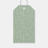 花のサージグリーン ベイビーシャワー 感謝の気持ちのギフトタグ ギフトタグ (裏面)