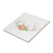 花のシカの(雄ジカの)枝角 タイル (側面)