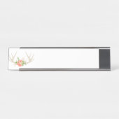 花のシカの(雄ジカの)枝角 デスクネームプレート (正面)