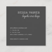 花のシャクヤクの水彩画のデザインの名刺 スクエア名刺 (裏面)