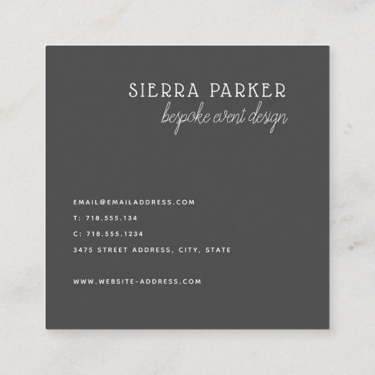 花のシャクヤクの水彩画のデザインの名刺 スクエア名刺 (裏面)