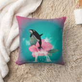 花のシャチの素早く書き留めること クッション (ブランケット)