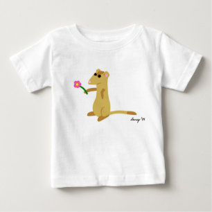 花のシャツを持つフェレット ベビーTシャツ