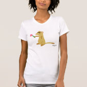 花のシャツを持つフェレット Tシャツ (正面)