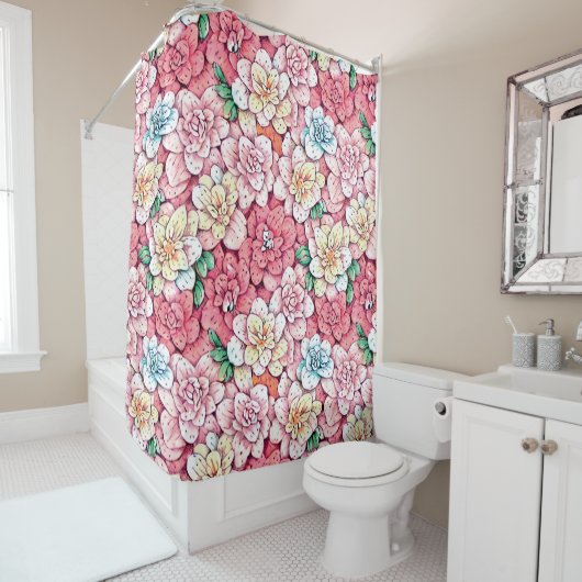 花のシャワーカーテン シャワーカーテン (インサイチュ)