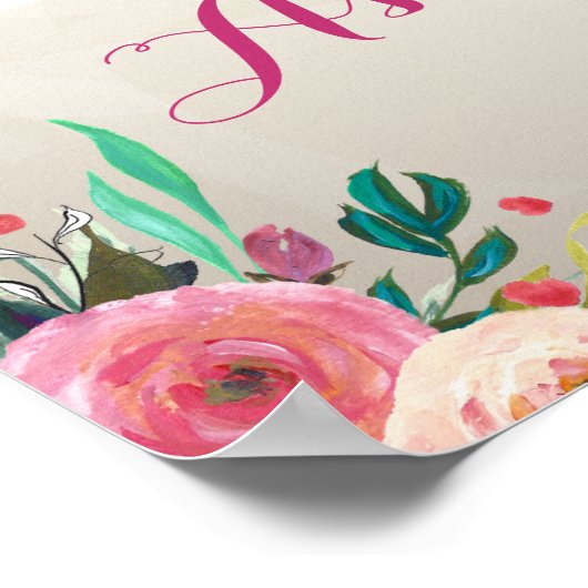 花のシャワー写真の問題 ポスター (角)