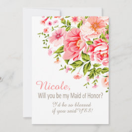 花のシャワー私のメイド・オブ・オーナー(花嫁付き添い人)ですか。 |のピンク 招待状