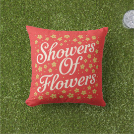 花のシャワーWord Art アウトドアクッション