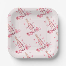 花のシャンパン | ブライダルシャワーの朝食 ペーパープレート