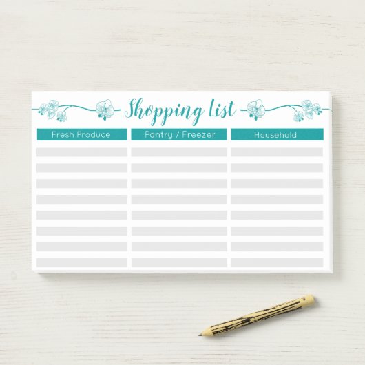 花のショッピング・リスト-並べられたw.のカスタムのタイトル ポストイット (デスク)