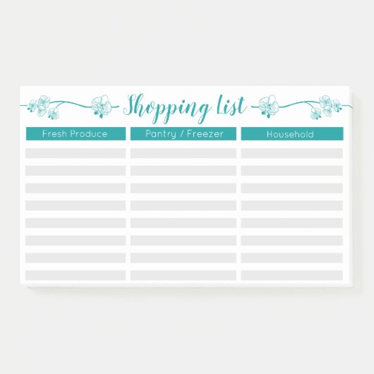 花のショッピング・リスト-並べられたw.のカスタムのタイトル ポストイット (正面)