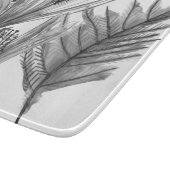 花のシルエット-灰色 カッティングボード (角)