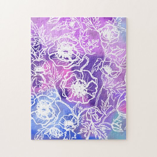 花のジグソーパズル 紫の花の絵 ジグソーパズル (縦)